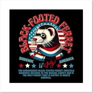 Endemic species of America: Black footed Ferret Posters and Art